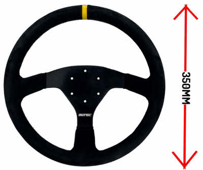 35cm vlak sportstuur Suede